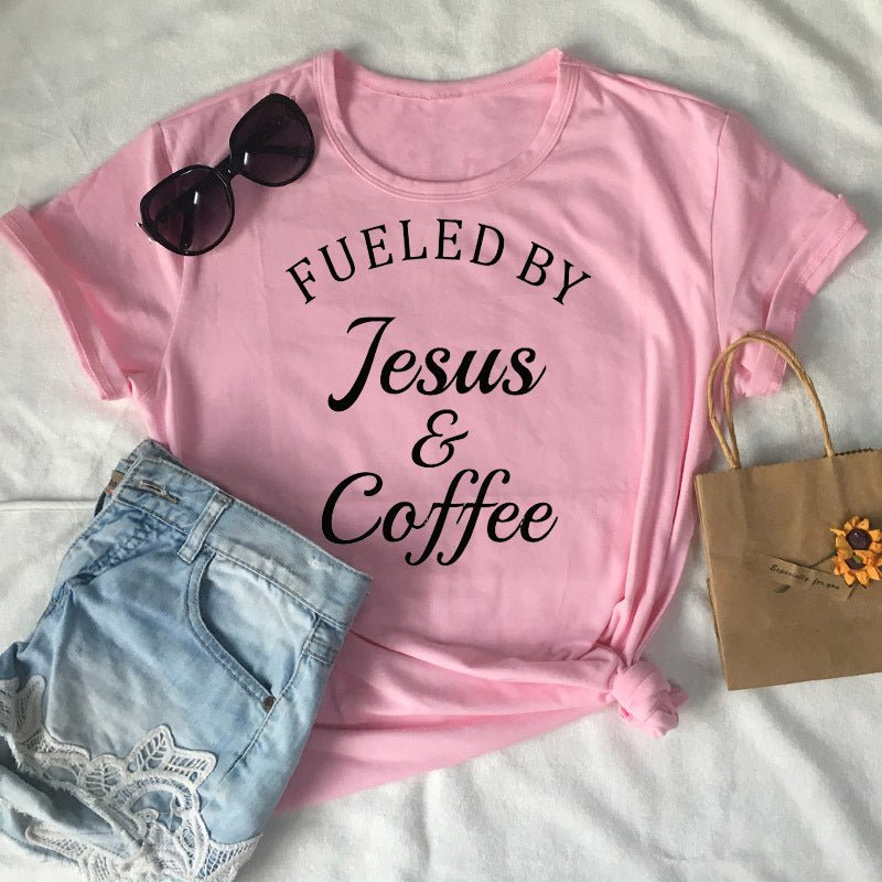 Jesus Coffee Graphic Tee - Trendy Short Sleeve Shirt - Two & Gathered