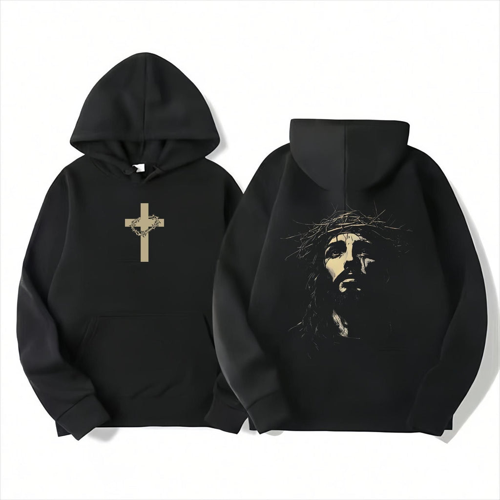 Jesus Crown of Thorns Hoodie – Christian Religious Pullover, Faith - Based Apparel, Unisex Gift - Two & Gathered