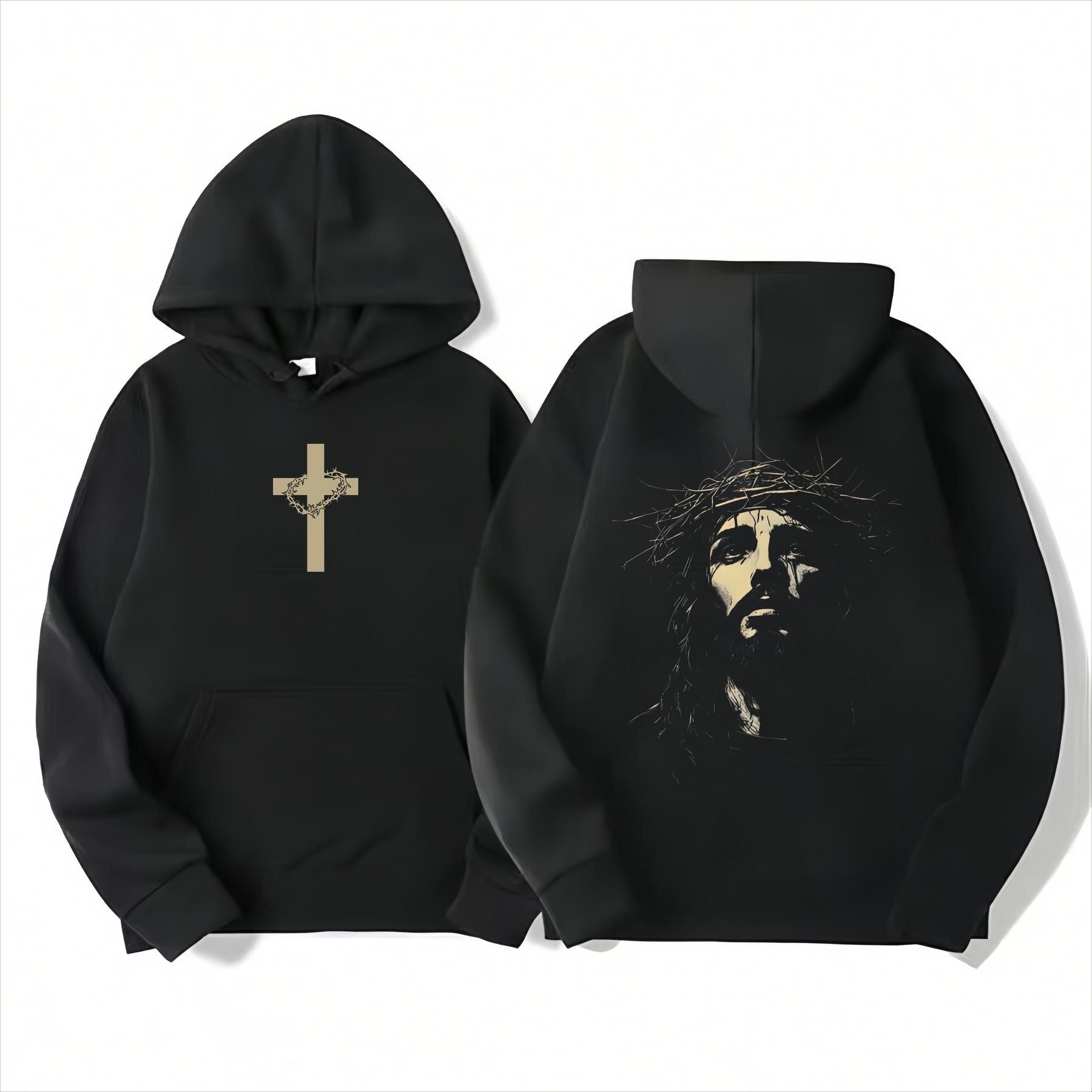 Jesus Crown of Thorns Hoodie – Christian Religious Pullover, Faith - Based Apparel, Unisex Gift - Two & Gathered