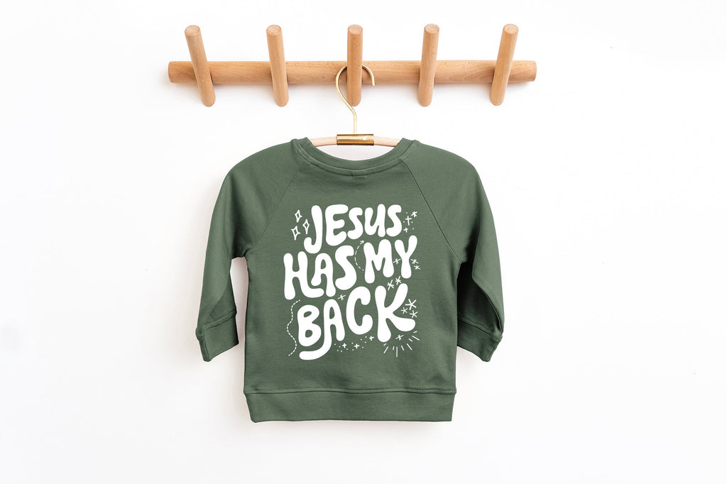 Jesus has my back Christian Organic Cotton Toddler Kids Pullover - Two & Gathered