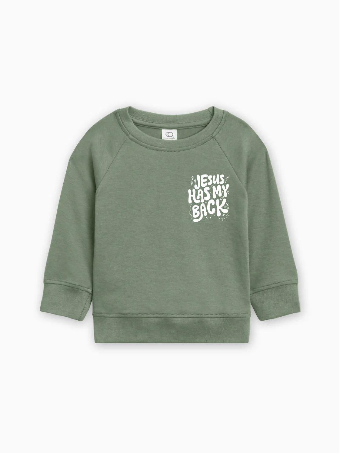 Jesus has my back Christian Organic Cotton Toddler Kids Pullover - Two & Gathered