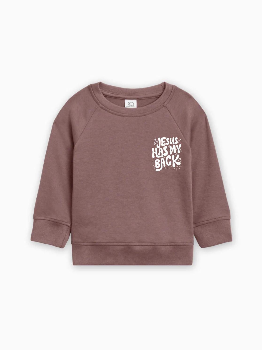 Jesus has my back Christian Organic Cotton Toddler Kids Pullover - Two & Gathered