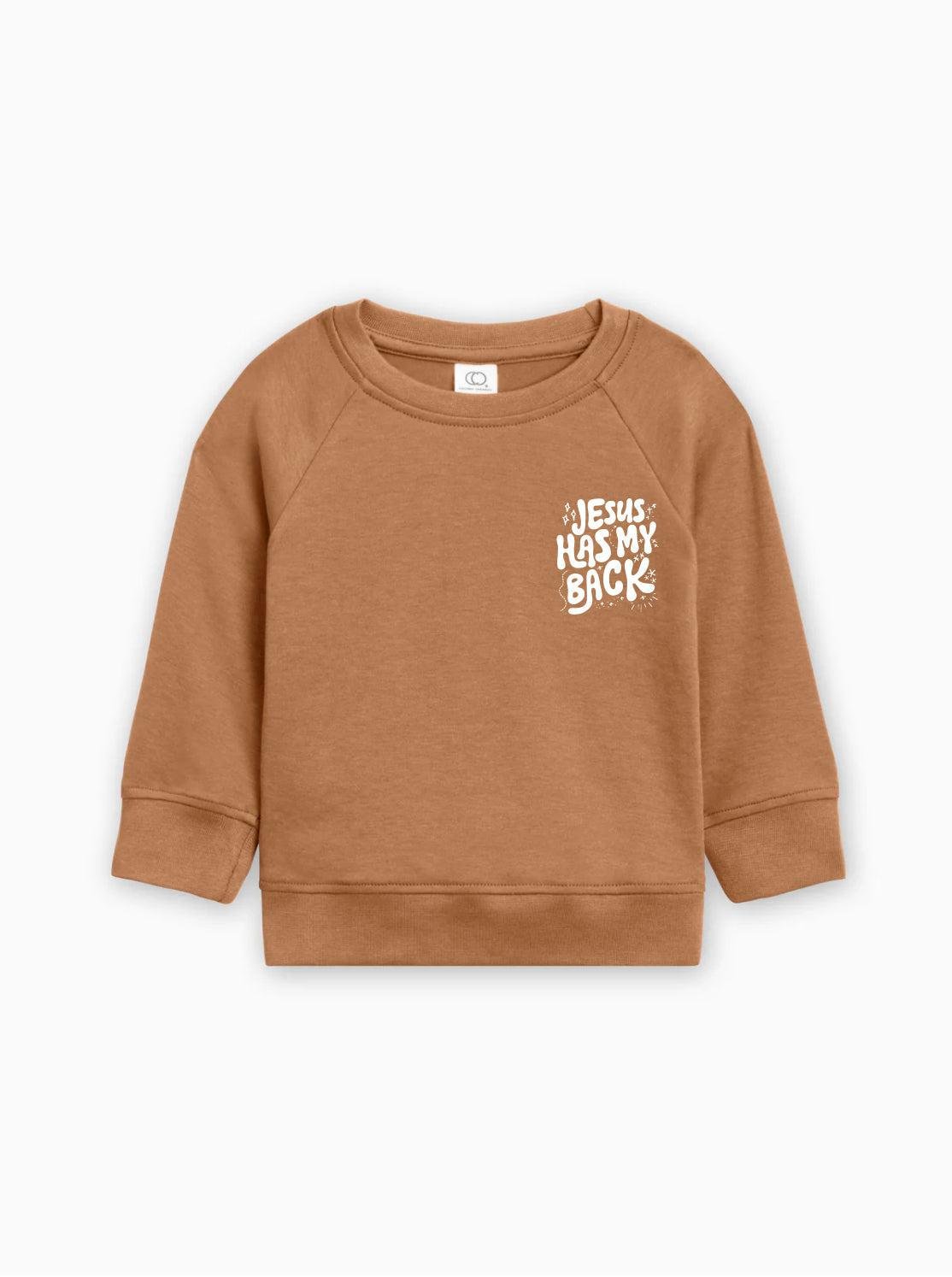 Jesus has my back Christian Organic Cotton Toddler Kids Pullover - Two & Gathered