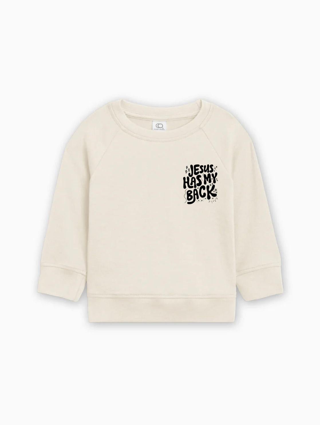 Jesus has my back Christian Organic Cotton Toddler Kids Pullover - Two & Gathered