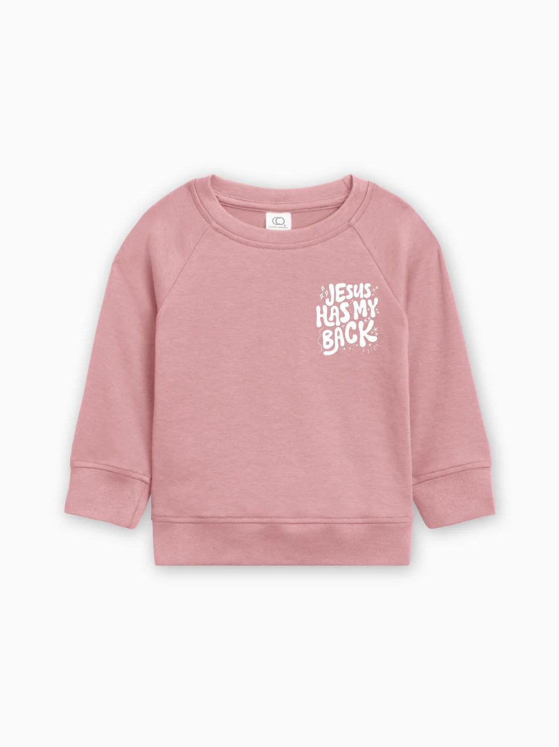 Jesus has my back Christian Organic Cotton Toddler Kids Pullover - Two & Gathered