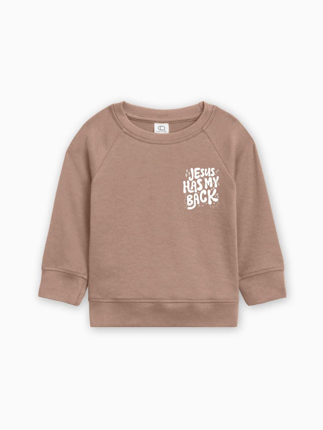 Jesus has my back Christian Organic Cotton Toddler Kids Pullover - Two & Gathered