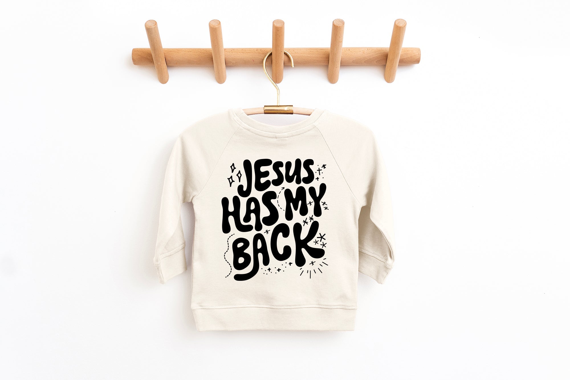 Jesus has my back Christian Organic Cotton Toddler Kids Pullover - Two & Gathered