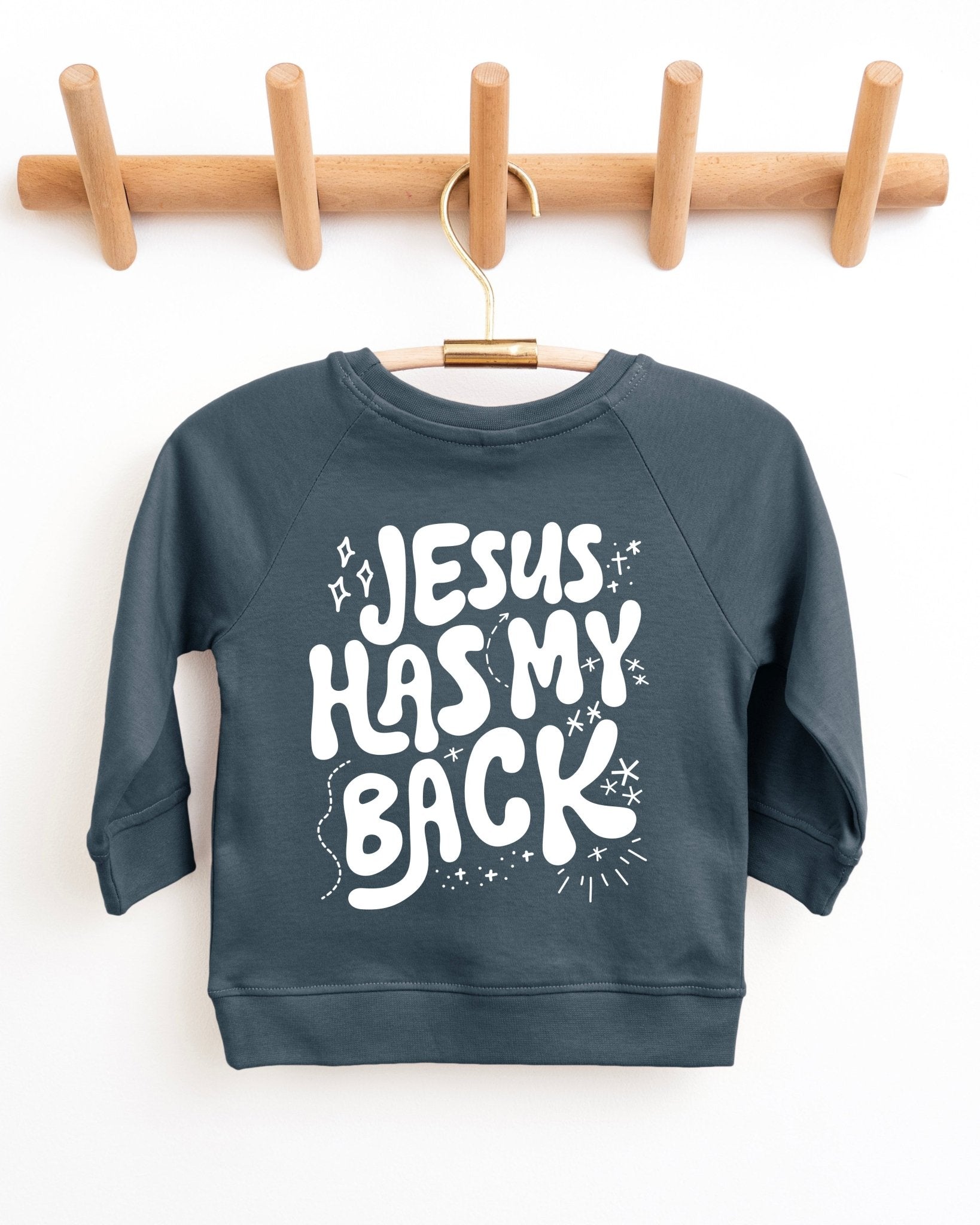 Jesus has my back Christian Organic Cotton Toddler Kids Pullover - Two & Gathered