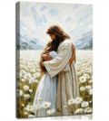 Jesus Hugging Girl Canvas Wall Art - Two & Gathered