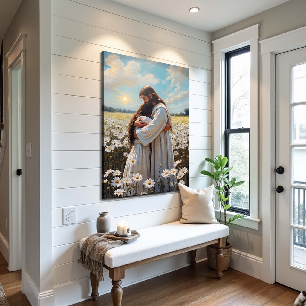 Jesus Hugging Woman Faith Wall Art - Two & Gathered
