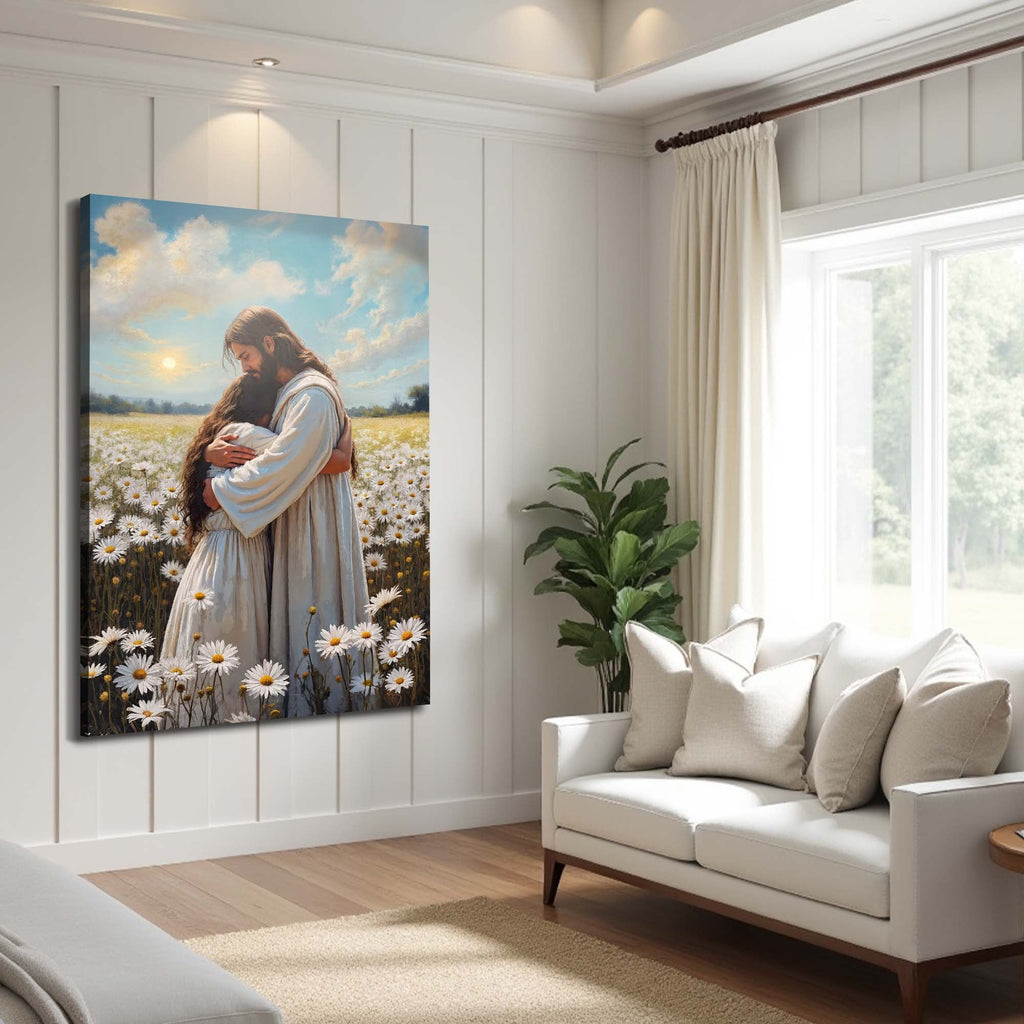 Jesus Hugging Woman Faith Wall Art - Two & Gathered