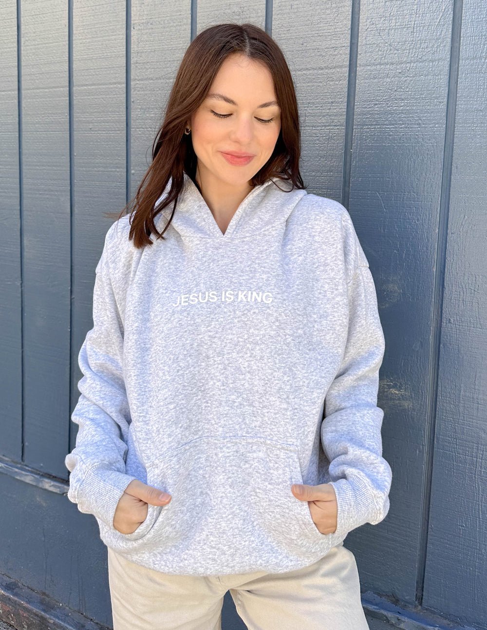 Jesus Is King Heather Grey Unisex Hoodie - Two & Gathered