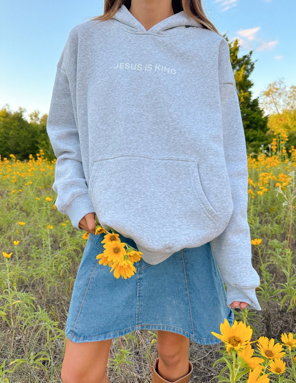 Jesus Is King Heather Grey Unisex Hoodie - Two & Gathered
