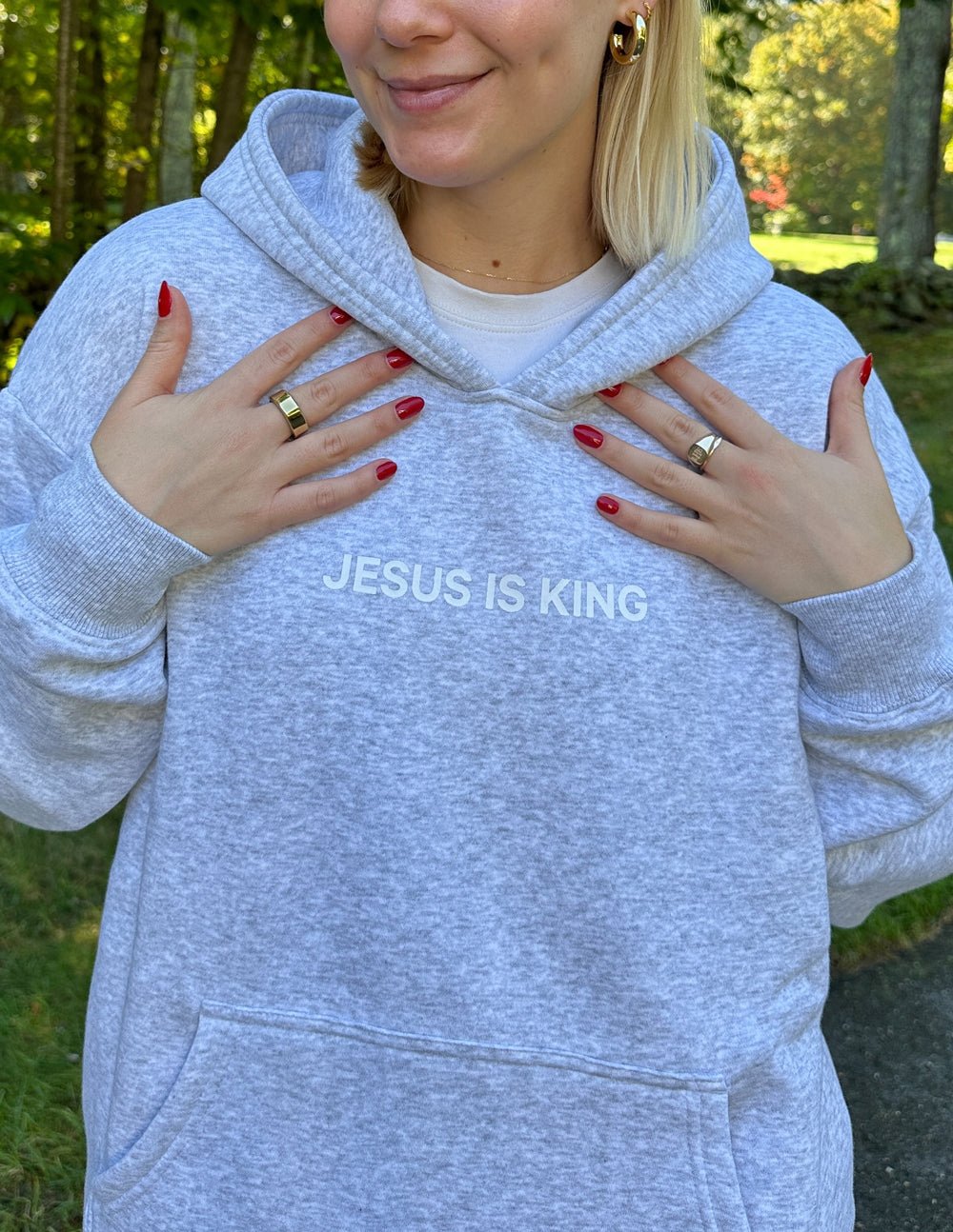 Jesus Is King Heather Grey Unisex Hoodie - Two & Gathered