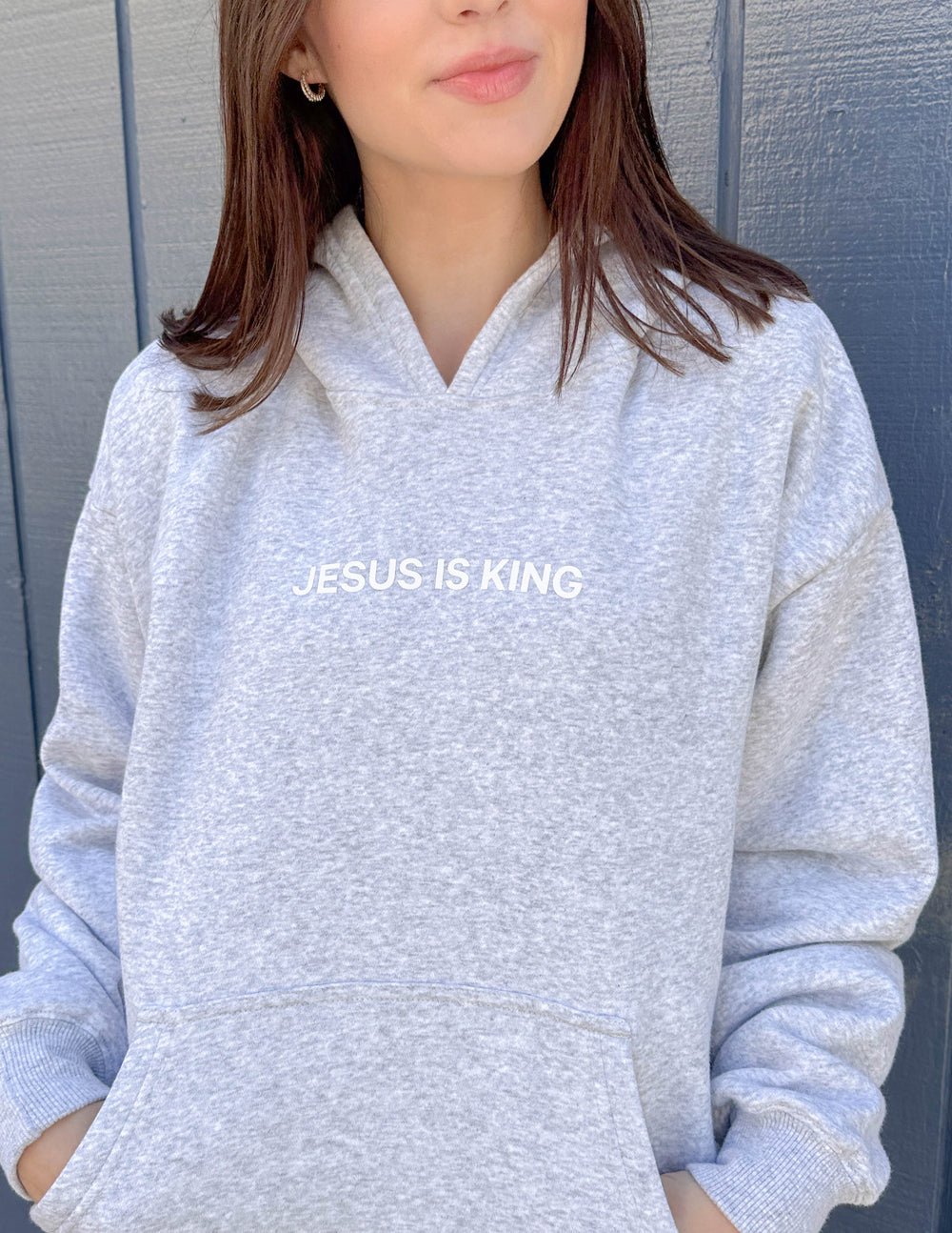 Jesus Is King Heather Grey Unisex Hoodie - Two & Gathered