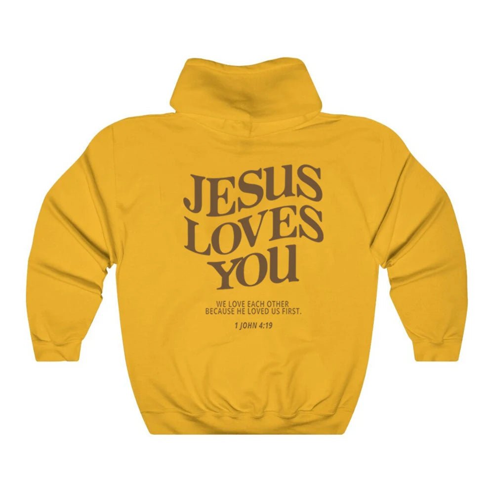Jesus Loves You Hoodie Christian Hooded Sweatshirt Jesus s Christian Merch - Two & Gathered