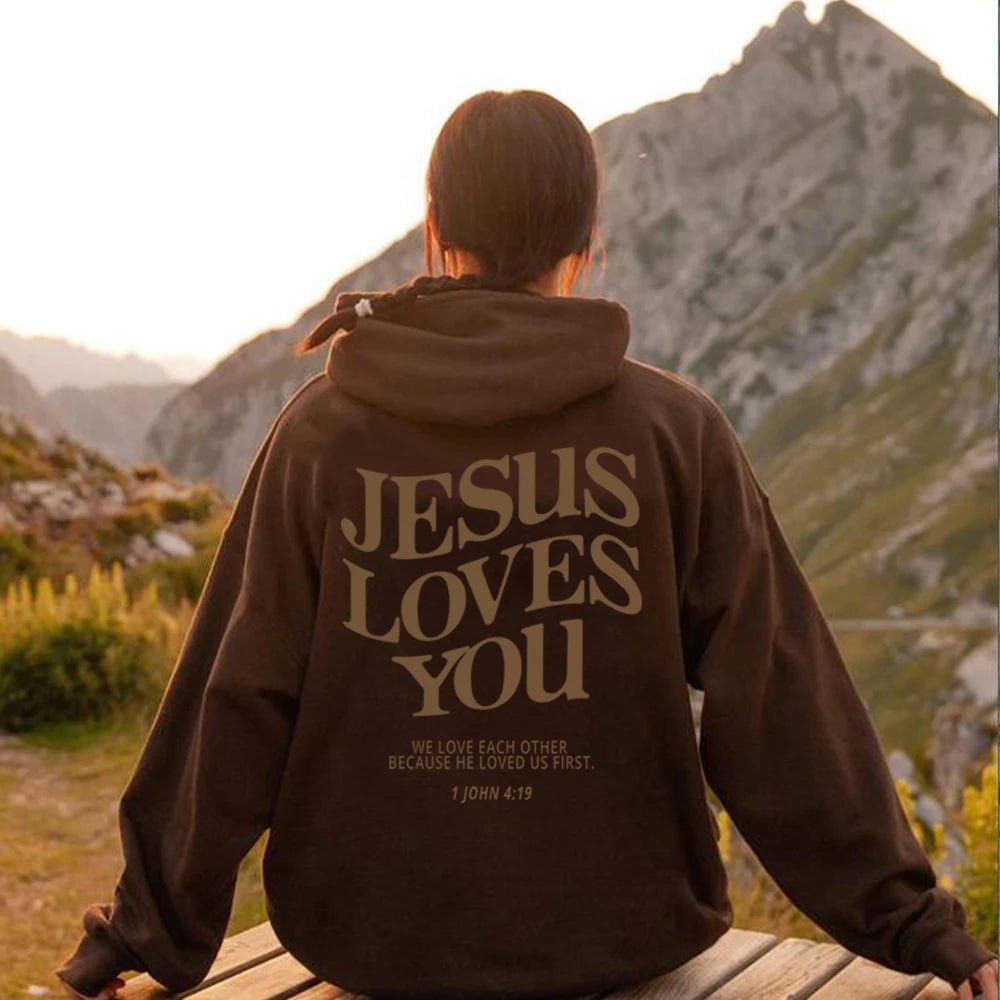 Jesus Loves You Hoodie Christian Hooded Sweatshirt Jesus s Christian Merch - Two & Gathered