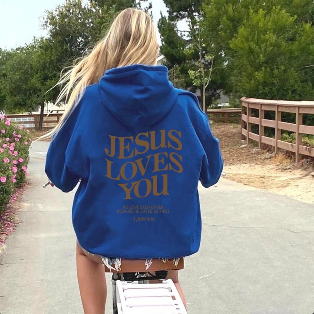 Jesus Loves You Hoodie Christian Hooded Sweatshirt Jesus s Christian Merch - Two & Gathered