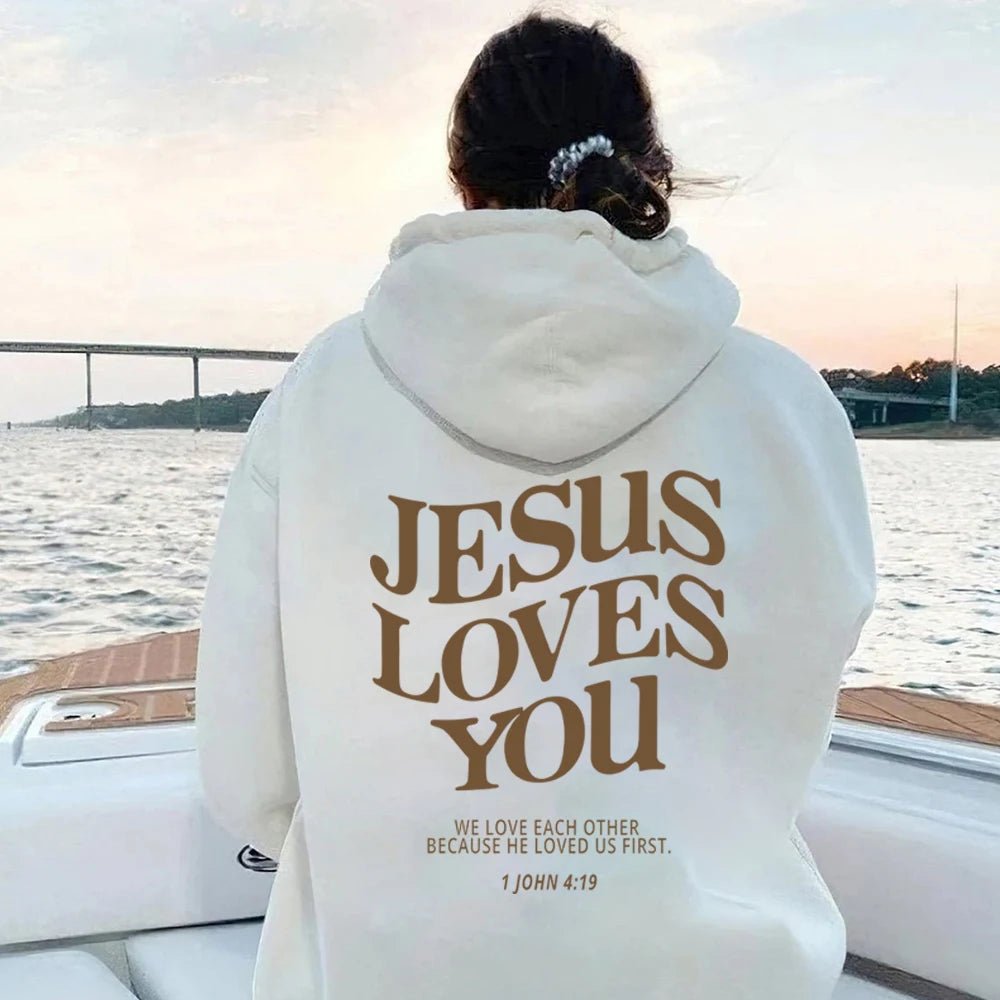 Jesus Loves You Hoodie Christian Hooded Sweatshirt Jesus s Christian Merch - Two & Gathered