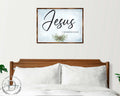 Jesus Sign - Wooden Religious Wall Art - Christian Sign - Modern farmhouse sign - Mantel decoration - Bible Sign - Dining Room Sign - Contemporary wall art - 310351 - Two & Gathered