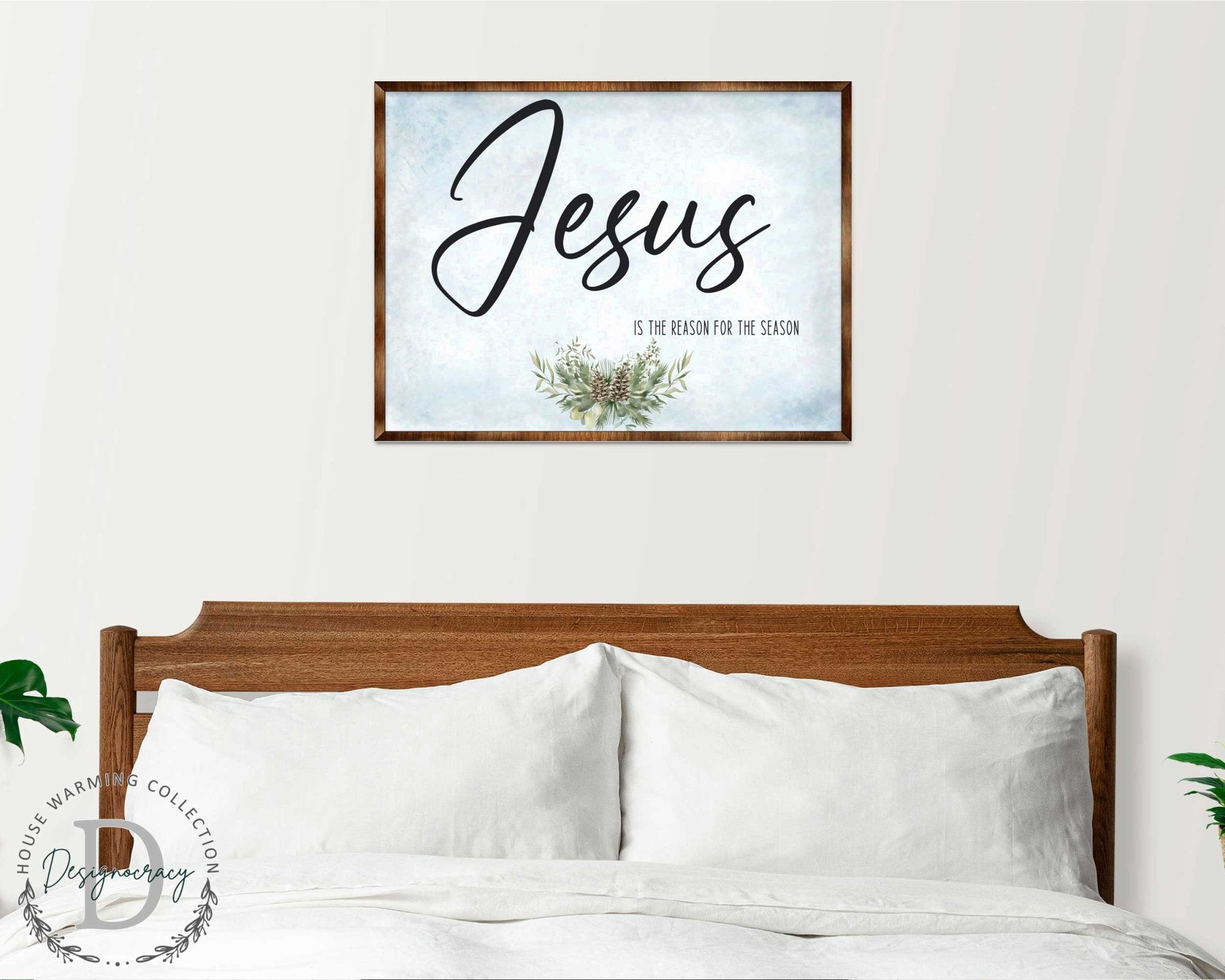 Jesus Sign - Wooden Religious Wall Art - Christian Sign - Modern farmhouse sign - Mantel decoration - Bible Sign - Dining Room Sign - Contemporary wall art - 310351 - Two & Gathered