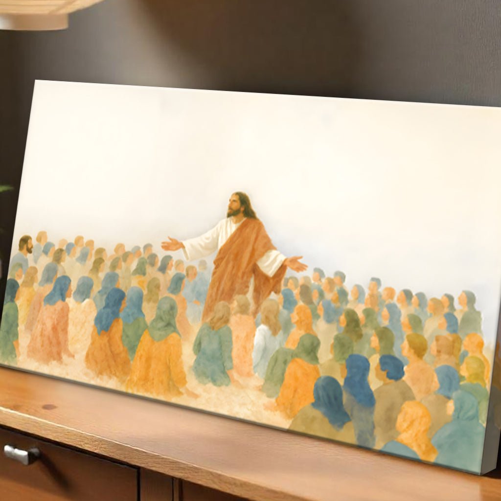 Jesus Speaking To Crowd Faith Wall Art - Two & Gathered