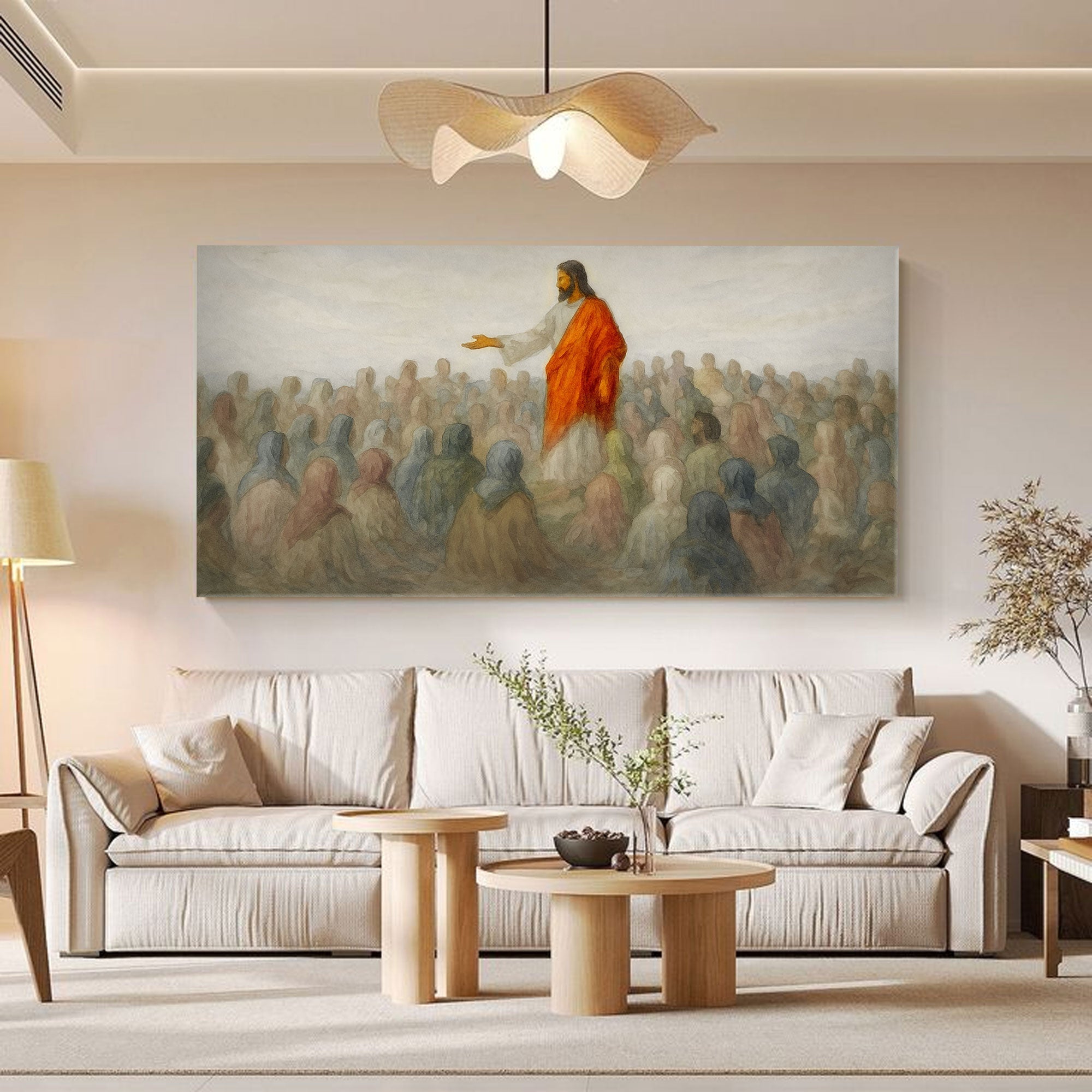 Jesus Speaking To Crowd Faith Wall Art III - Two & Gathered