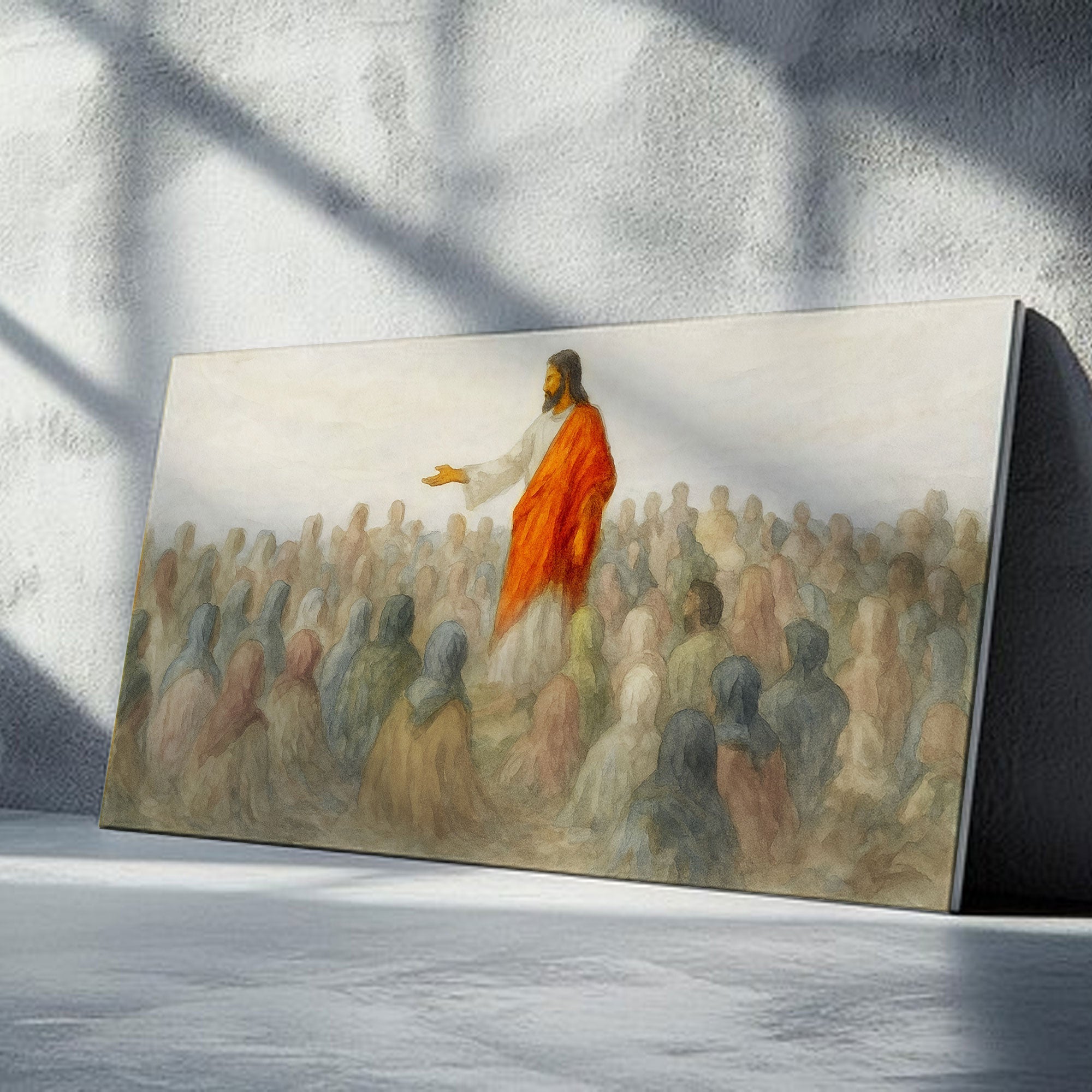 Jesus Speaking To Crowd Faith Wall Art III - Two & Gathered