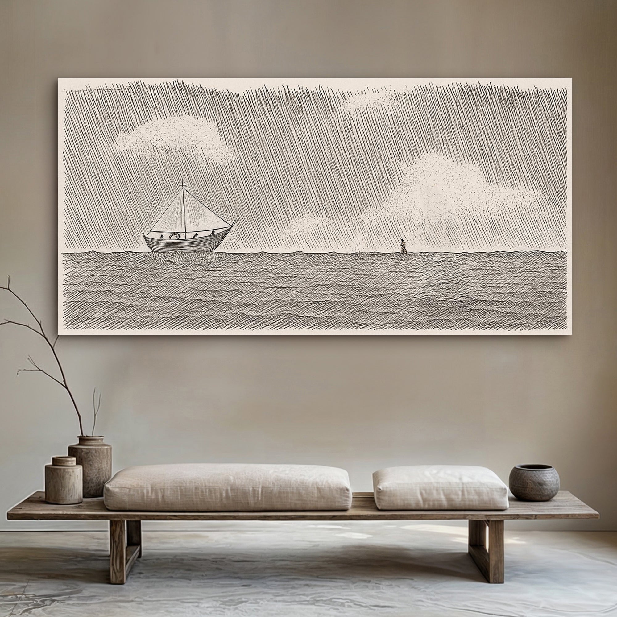 Jesus Walking On Water Faith Wall Art II - Two & Gathered