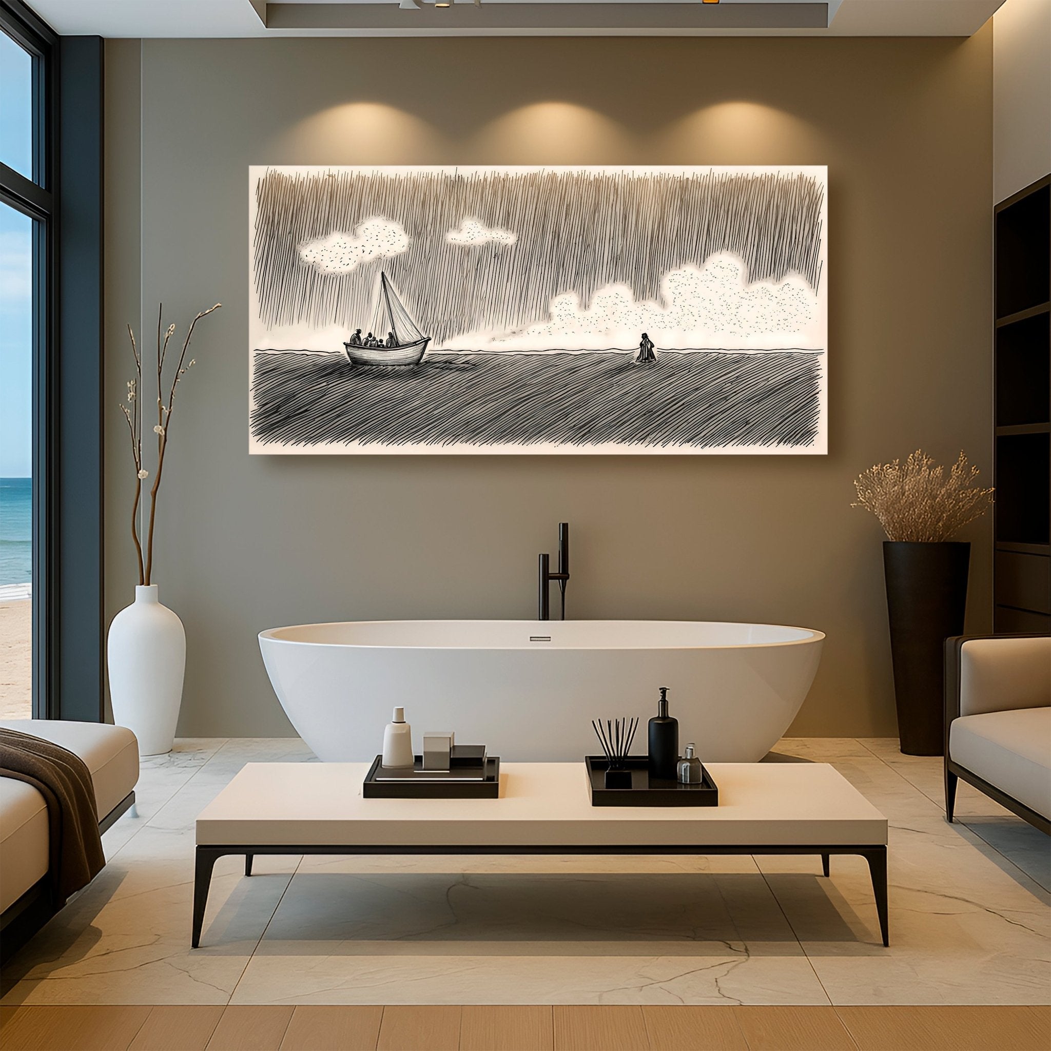 Jesus Walking On Water Faith Wall Art V - Two & Gathered