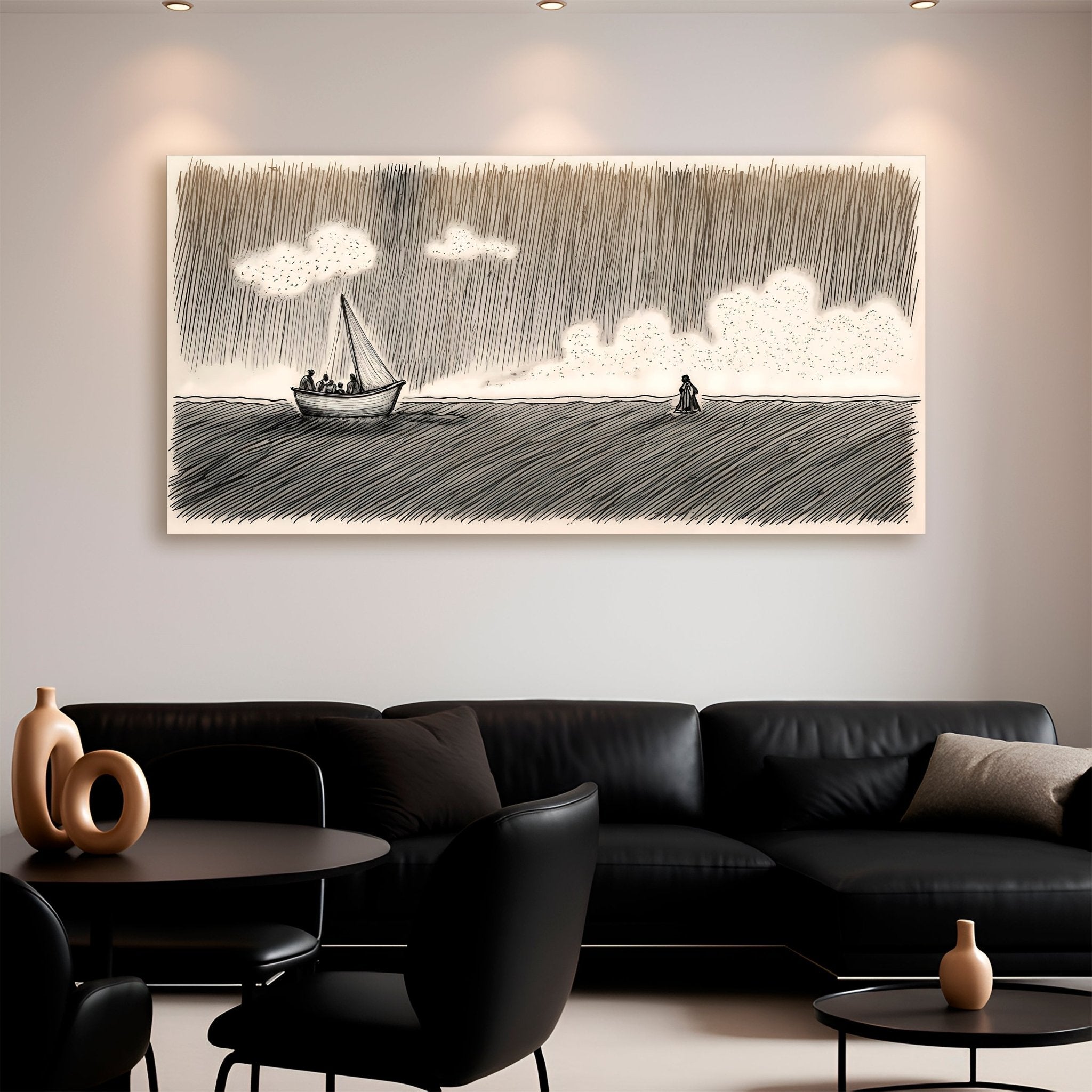 Jesus Walking On Water Faith Wall Art V - Two & Gathered