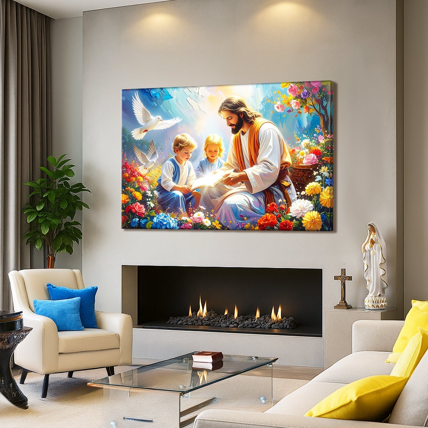 Jesus With Children Faith Wall Art IV - Two & Gathered