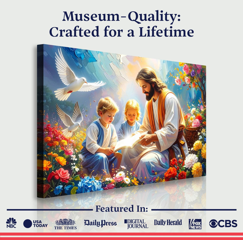 Jesus With Children Faith Wall Art IV - Two & Gathered