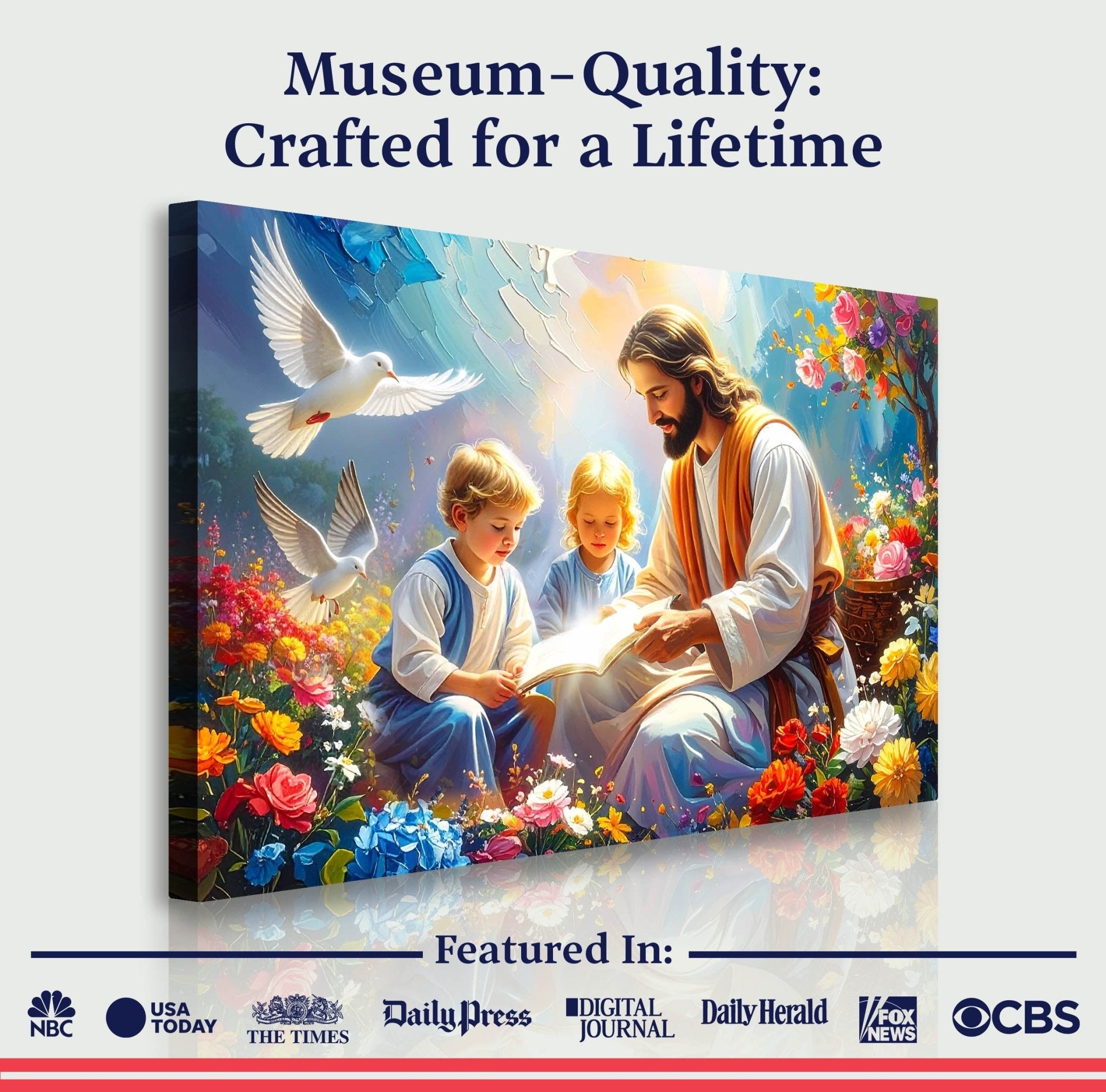 Jesus With Children Faith Wall Art IV - Two & Gathered