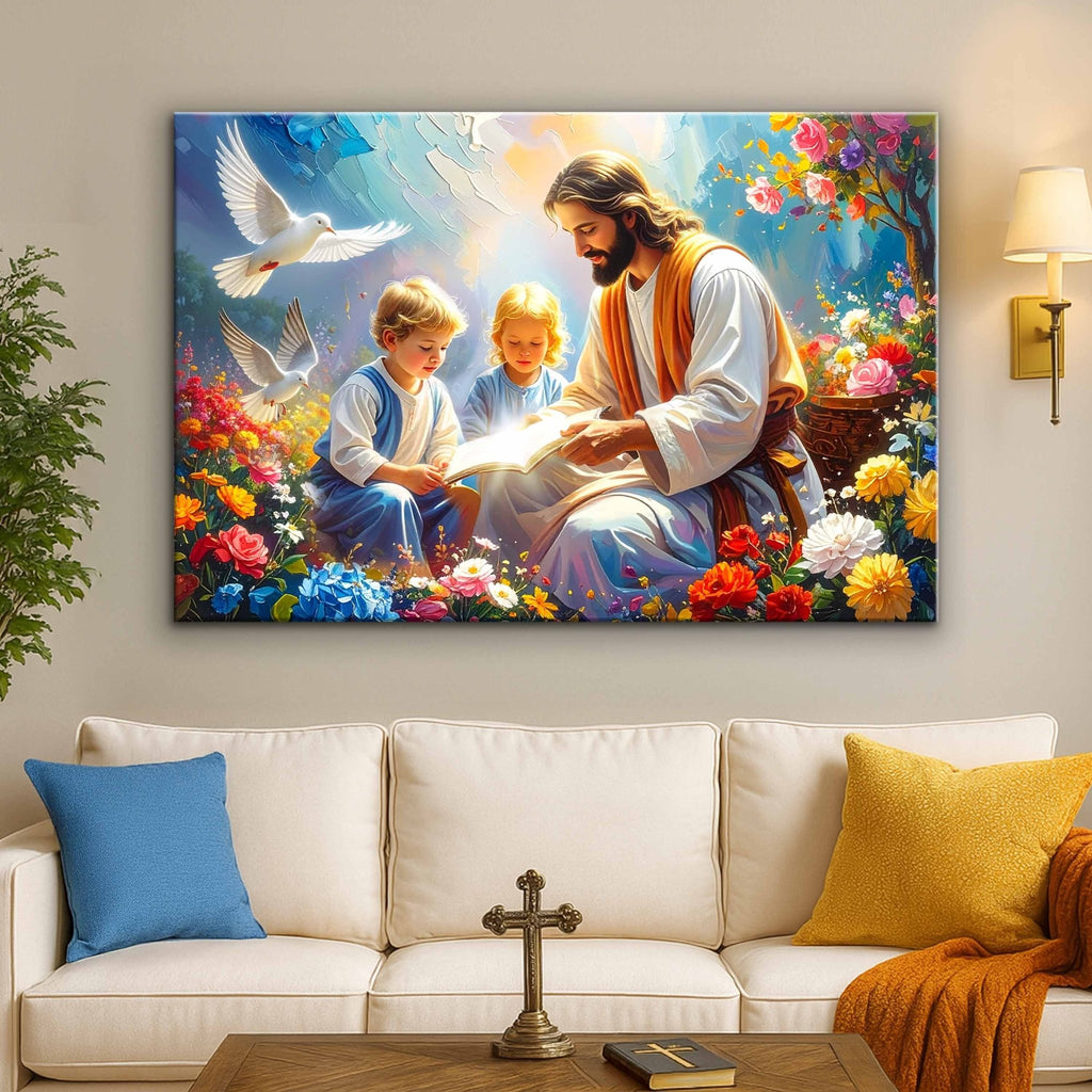 Jesus With Children Faith Wall Art IV - Two & Gathered