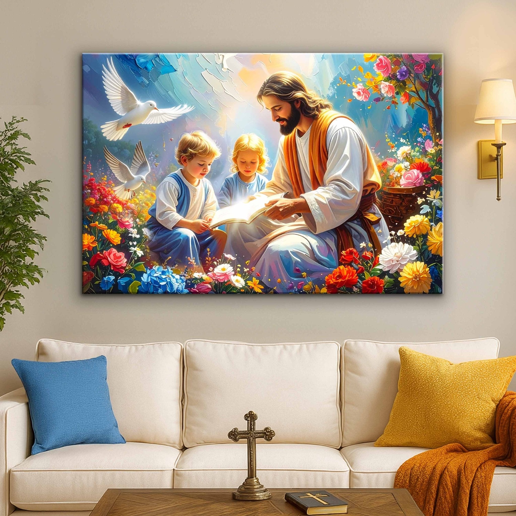 Jesus With Children Faith Wall Art IV - Two & Gathered