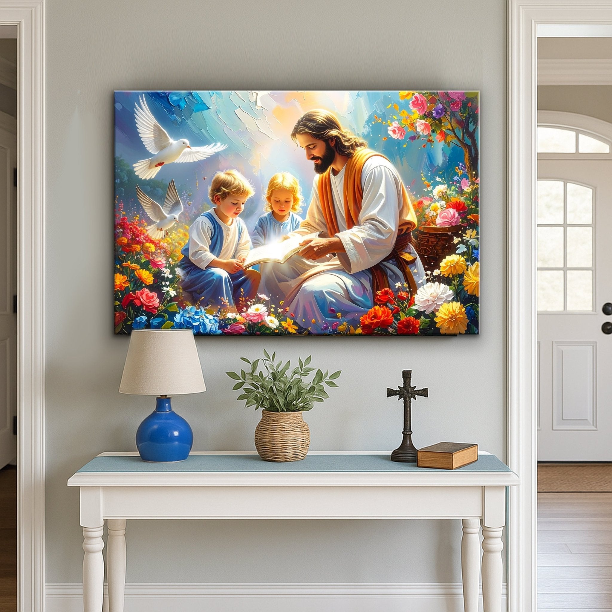 Jesus With Children Faith Wall Art IV - Two & Gathered