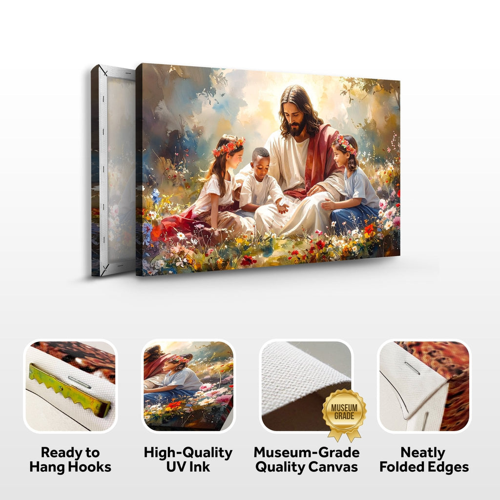 Jesus With Children Faith Wall Art IX - Two & Gathered