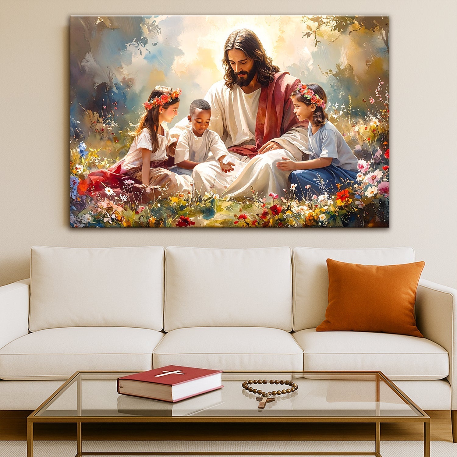 Jesus With Children Faith Wall Art IX - Two & Gathered