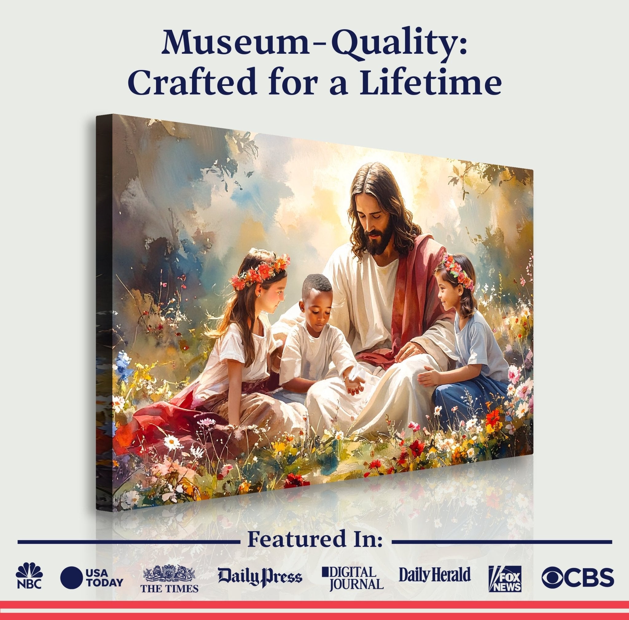 Jesus With Children Faith Wall Art IX - Two & Gathered