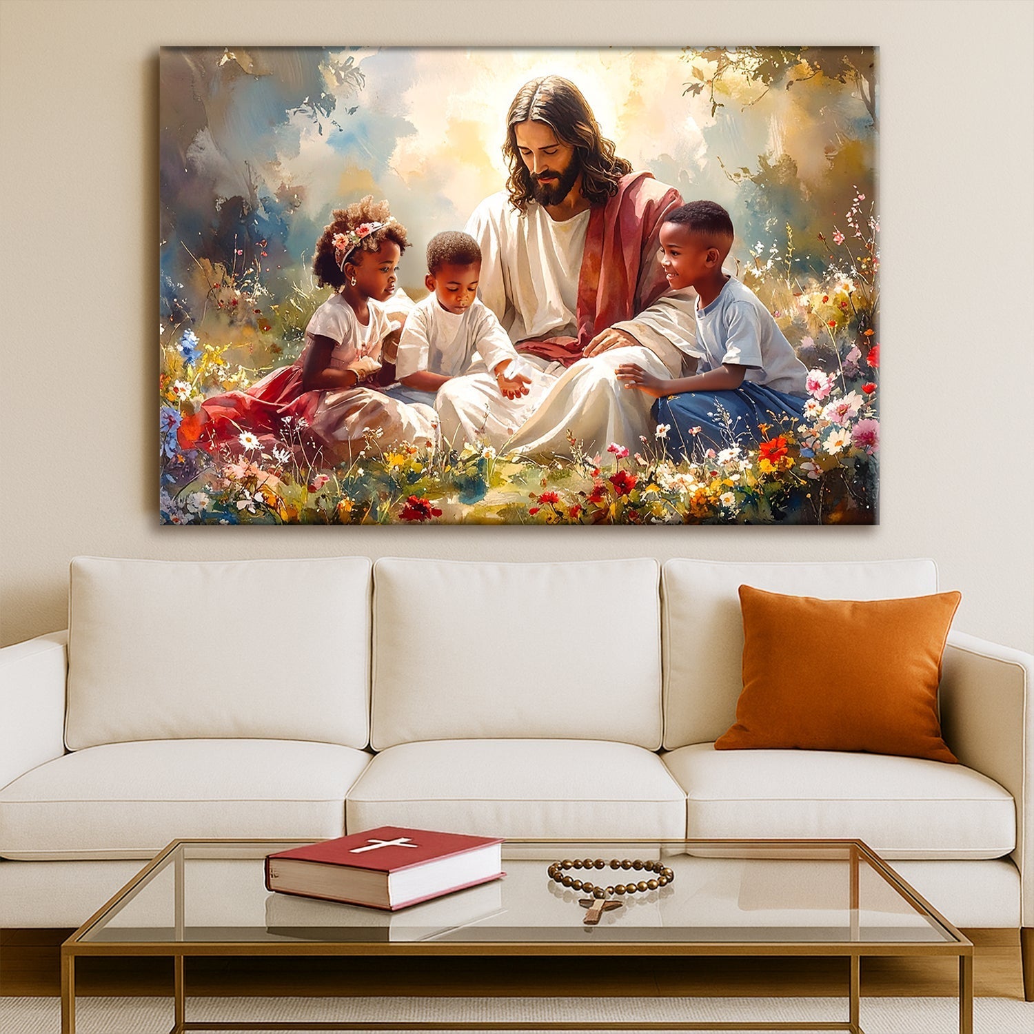 Jesus With Children Faith Wall Art VIII - Two & Gathered