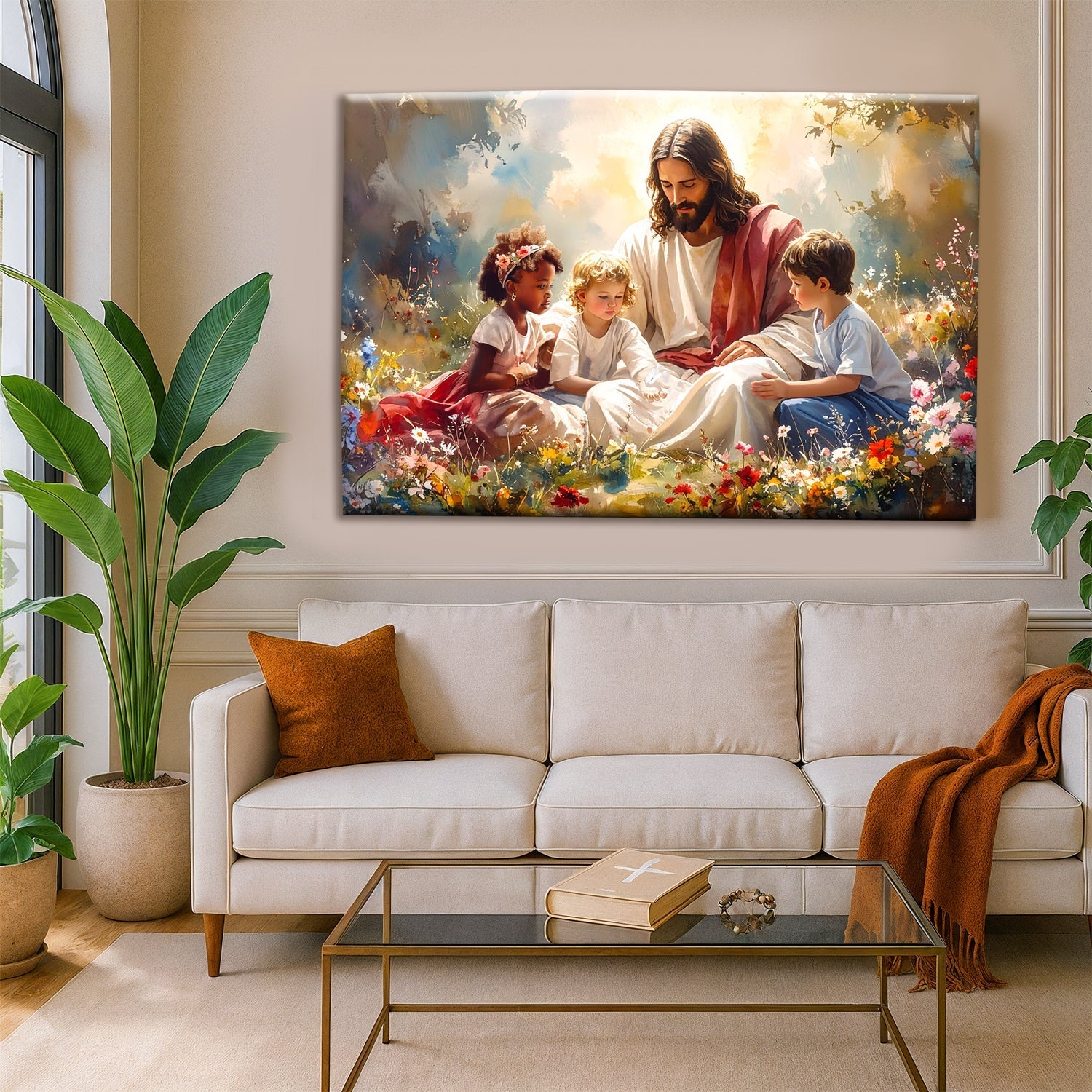 Jesus With Children Faith Wall Art VIII - Two & Gathered