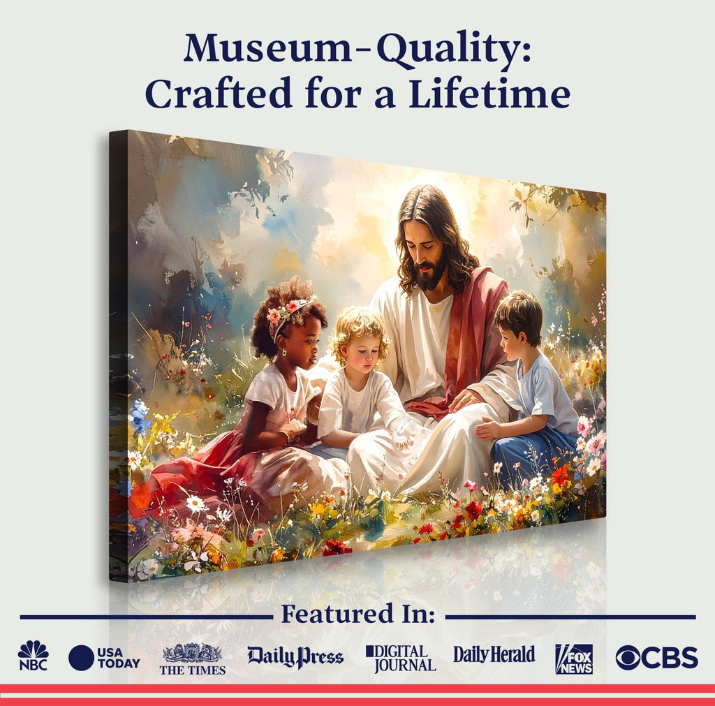 Jesus With Children Faith Wall Art VIII - Two & Gathered