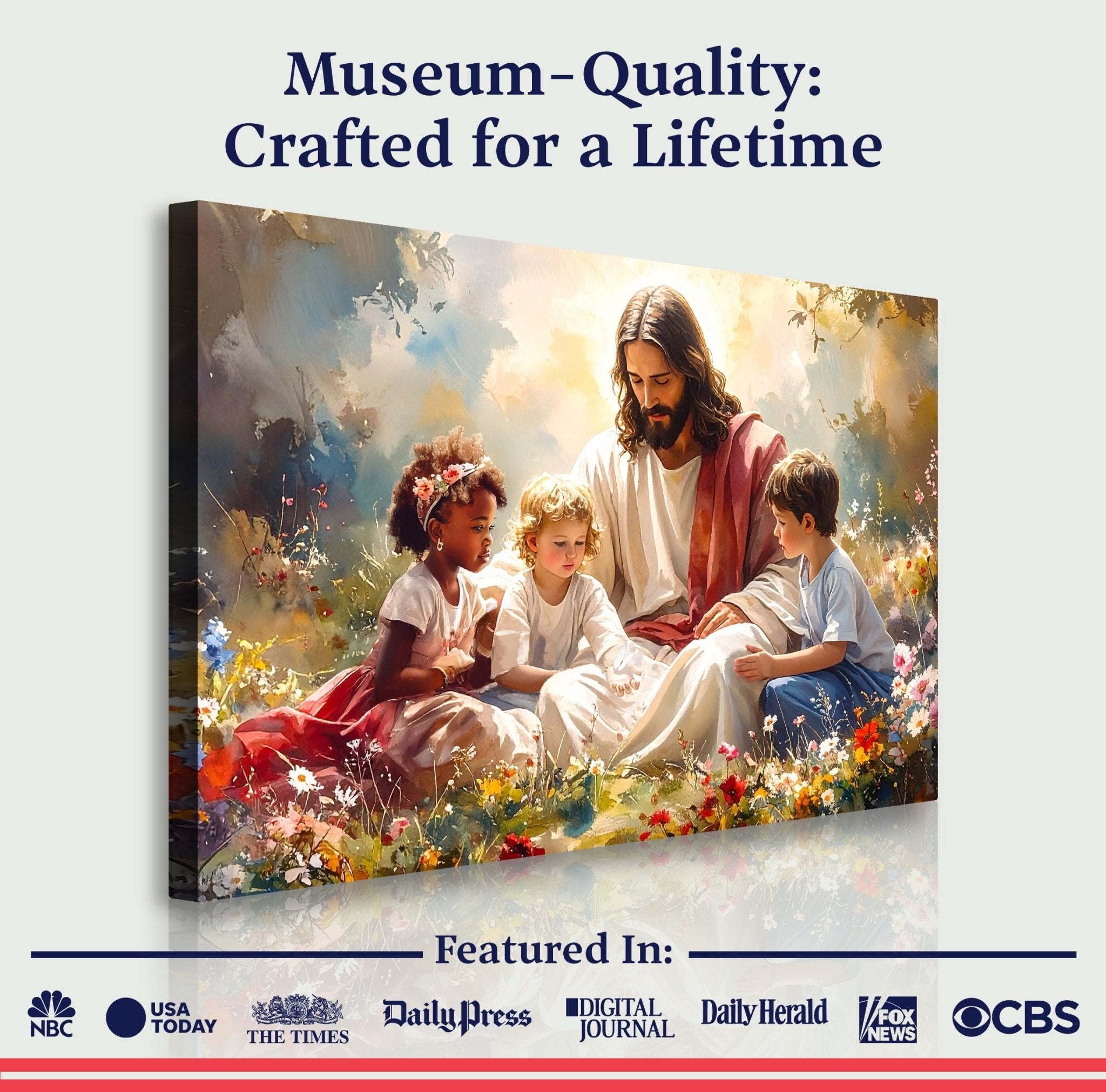 Jesus With Children Faith Wall Art VIII - Two & Gathered