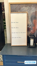Just give me Jesus minimalist room decor wooden sign - Two & Gathered