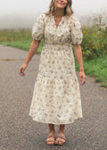 Katrina Half Sleeve Floral Midi Dress - Two & Gathered