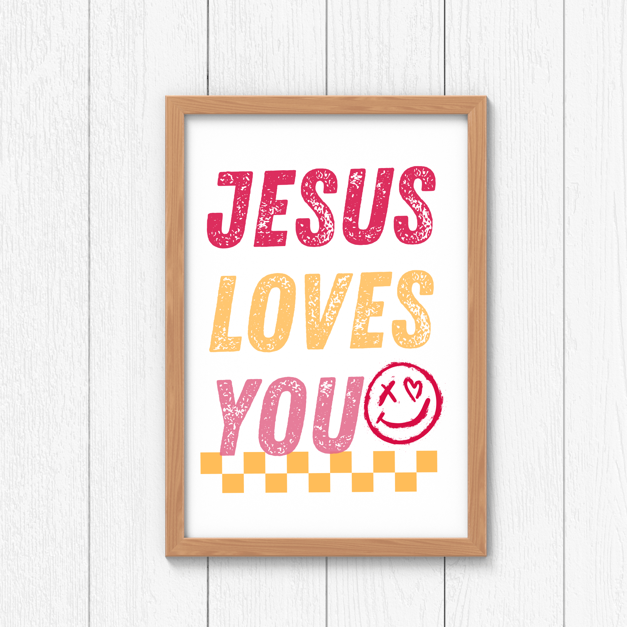 Kendall's Collection Jesus Loves You Sign | Inspirational Wall Art | Christian Home Decor | Faith - Based Gift | Christian Decor for Living Room, Bedroom, or Office - Two & Gathered