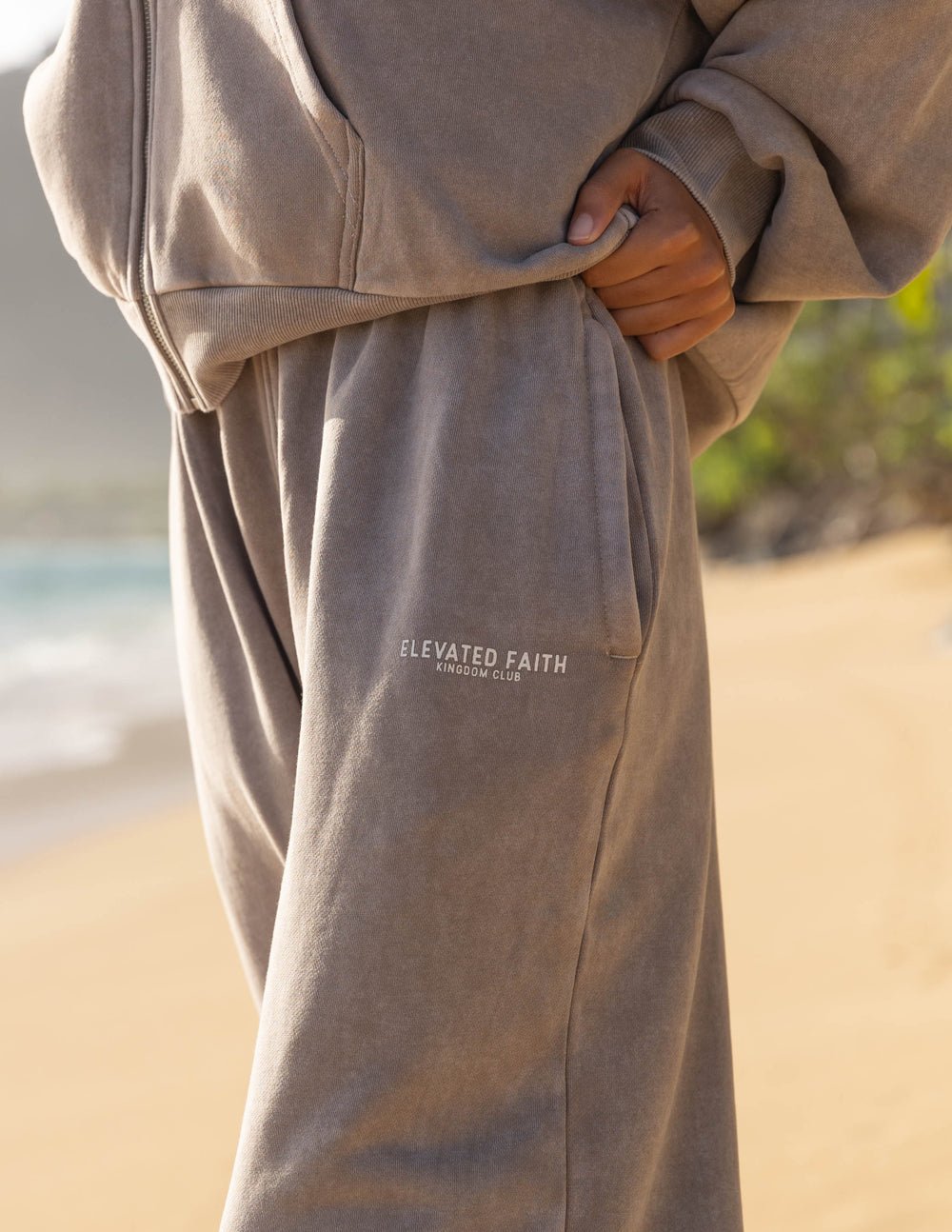 Kingdom Club Brown Wide Leg Sweatpant - Two & Gathered