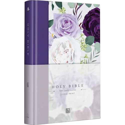 KJV Holy Bible, Large Print Medium Format, Purple Cloth Hardcover W/Ribbon Marker, Red Letter - Hardcover - Two & Gathered