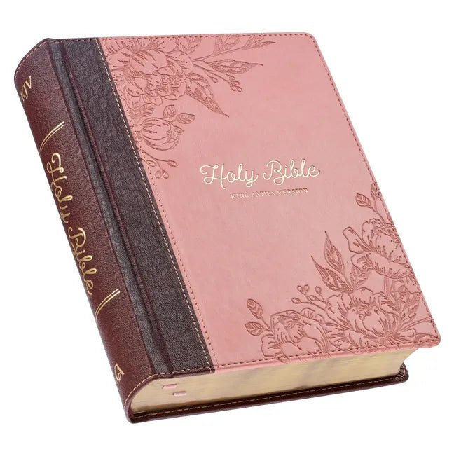 KJV Holy Bible, Note - Taking Bible, Faux Leather Hardcover - King James Version, Brown/Pink - Leather - Two & Gathered